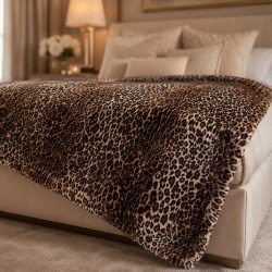Plaid en fausse fourrure polaire de luxe | Plaids et couvertures de luxe en fausse fourrure crème