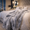 Large Faux Fur Throw | Extra Thick Fur Throw Blanket or Bedspread, Koala