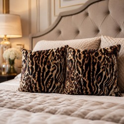 Animal Print Reversible Cushions | Safari Print Velvet Cushions