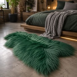 Dark Green Sheepskin Rug | Modern Green Icelandic Sheepskin