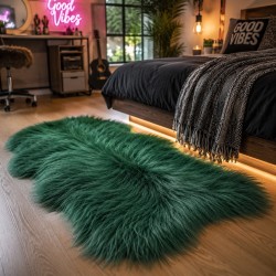 Dark Green Sheepskin Rug | Modern Green Icelandic Sheepskin