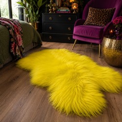 Tapis en Peau de Mouton Ivoire Blanc Pur | Tapis en Peau de Mouton Islandais Blanc Naturel
