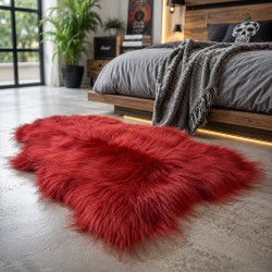 Rust Red Sheepskin Rug | Burgundy Icelandic Sheepskin