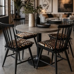 Animal Print Tapered Seat Pads | Velvet Safari Tapered Chair Pads