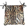Square Velvet Animal Print Chair Pads | Safari Velvet Square Seat Pads