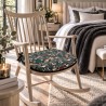 D Shaped Chair Pad Strawberry Thief Tealwood | William Morris Seat Pads