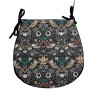 Coussin de siège en forme de D Strawberry Thief Navy | Coussin de siège en forme de D bleu floral