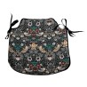Erdbeer-Dieb Navy Spindel Sitzkissen | Florale Spindel Stuhlkissen |