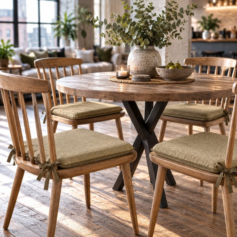 Natuurlijke Regenwoud Tapijt Afgeronde Stoelkussens| Afgeronde Jungle Stoelkussens