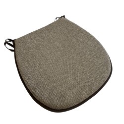 Herringbone D Shaped Seat Pads | Classic D Brown Herringbone Chair Pads