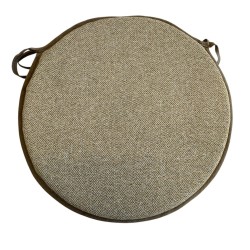Round Herringbone Bistro Seat Pads | Mustard Herringbone Round Chair Pads