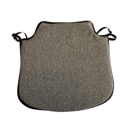 Small Herringbone Spindle Seat Pads | Spindle Shaped Brown Herringbone Chair Pads