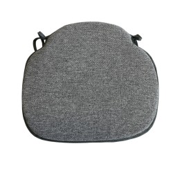 Large Herringbone Spindle Seat Pads | Spindle Shaped Grey Herringbone Chair Pads