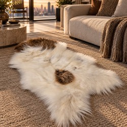 Tapis en Peau de Mouton Ivoire Blanc Pur | Tapis en Peau de Mouton Islandais Blanc Naturel