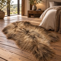 Natural Icelandic Sheepskin Rugs | Extra Large Brown Sheepskin