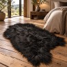 Black Long Haired Icelandic Sheepskin | Extra Large Black Sheepskin Rug