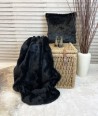 Faux Fur Cushions, Black Wolf Faux Fur Cushion , faux-fur-throws