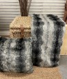 Grey Rabbit Faux Fur Throw