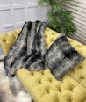 Black Pheasant Faux Fur Cushion