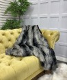 Black Pheasant Faux Fur Cushion