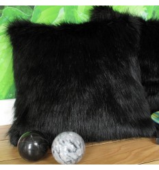 Black Bear Faux Fur Cushion