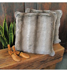Grey Rabbit Faux Fur Cushion