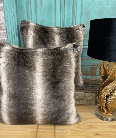 Luxury striped fur pillows