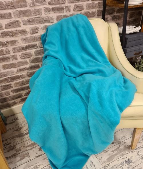Emerald green fleece blanket throw