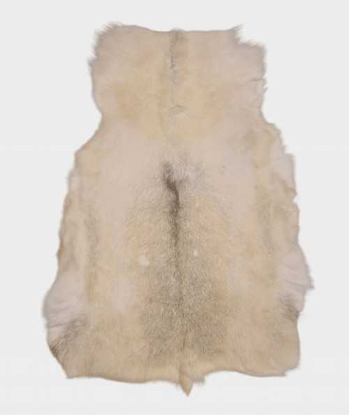 Pale cream and ivory reindeer hide rug