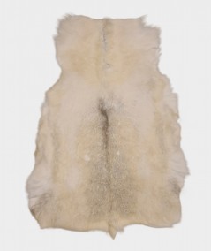 Pale cream and ivory reindeer hide rug