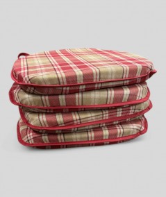 Thick red tartan seat pads