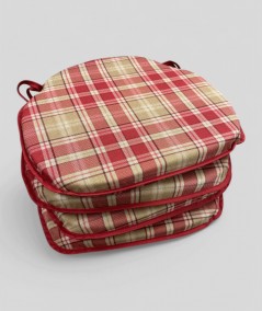 Spindle Chair Pads Highland Check Red