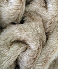 Long haired luxury beige fur bedspread
