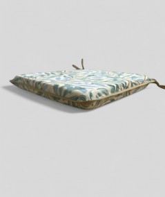 William Morris patterned tapered chair pads in a blue green foliage design