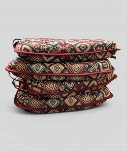 Aztec Tapestry Spindle Chair Pads