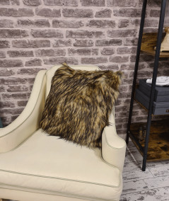 Long haired luxury brown faux fur cushions