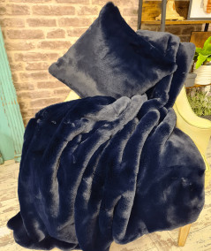 Navy blue luxury fur blankets