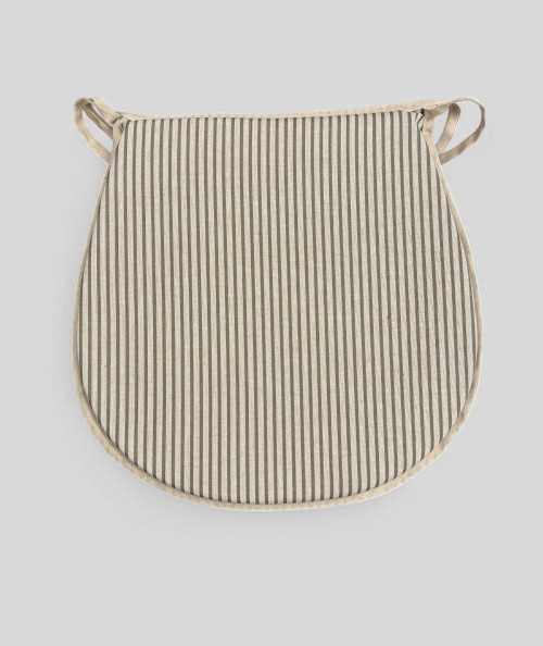 Grey Stripe D Shaped Chair Pads