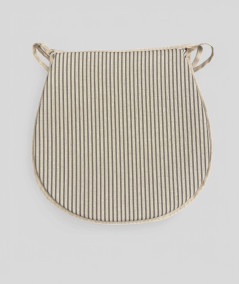 Grey Stripe D Shaped Chair Pads