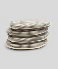 Grey Stripe D Shaped Seat Cushions