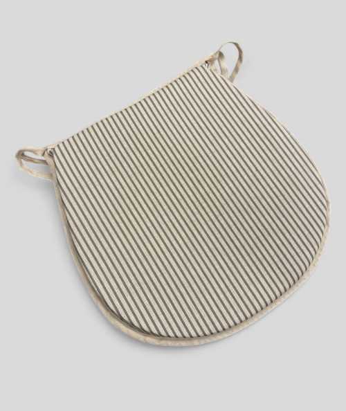 Grey Stripe D Shaped Seat Pads