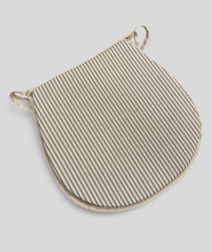 Grey Stripe D Shaped Seat Pads