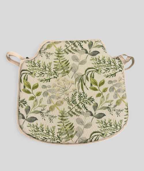 Green & Grey Floral Spindle Seat Pads