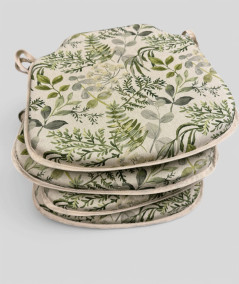 Green & Grey Floral Spindle Chair Pads