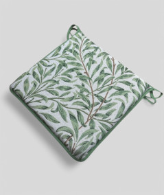 Green patterned square seat pad