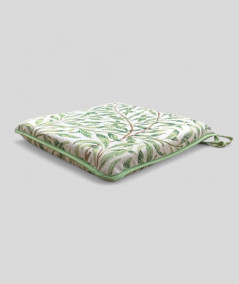 Extra thick green and beige square seat pads