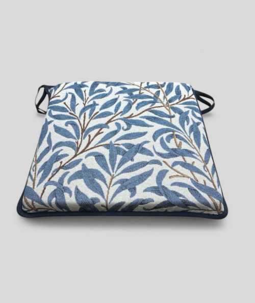 Blue patterned square seat pads