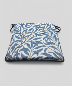 Blue patterned square seat pads