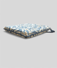 Extra thick blue and beige square seat pads