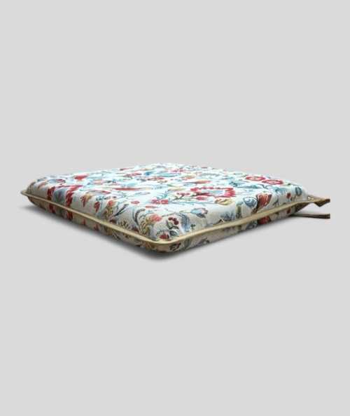 Extra thick multicoloured square tapestry seat pads